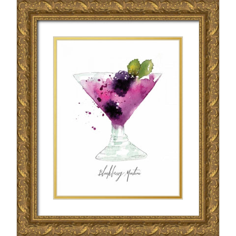Blackberry Martini Gold Ornate Wood Framed Art Print with Double Matting by Berrenson, Sara