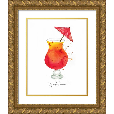 Tequila Sunrise Gold Ornate Wood Framed Art Print with Double Matting by Berrenson, Sara