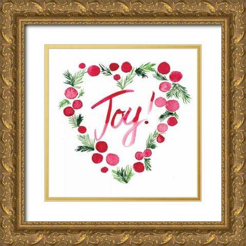 Heart Joy Sq Gold Ornate Wood Framed Art Print with Double Matting by Berrenson, Sara