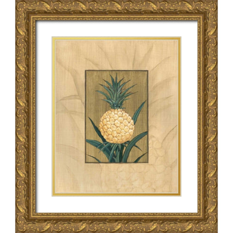 Sugar Loaf Pineapple Gold Ornate Wood Framed Art Print with Double Matting by Brent, Paul