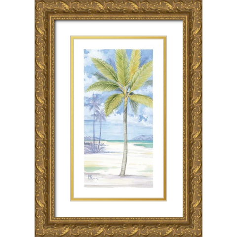 Palm Island II Gold Ornate Wood Framed Art Print with Double Matting by Brent, Paul