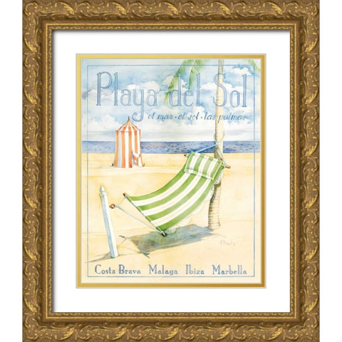 Playa del Sol Gold Ornate Wood Framed Art Print with Double Matting by Brent, Paul