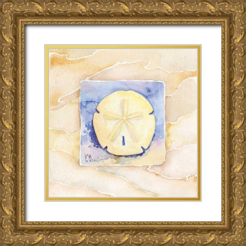 Sand dollar Gold Ornate Wood Framed Art Print with Double Matting by Brent, Paul