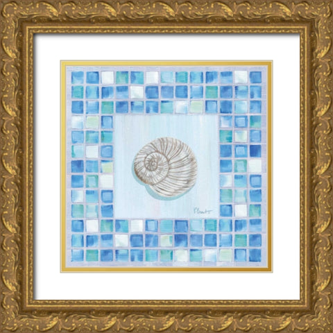 Mosaic Moonshell Gold Ornate Wood Framed Art Print with Double Matting by Brent, Paul