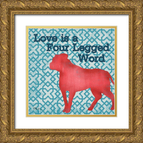 Patterned Pets Dog II Gold Ornate Wood Framed Art Print with Double Matting by Brent, Paul