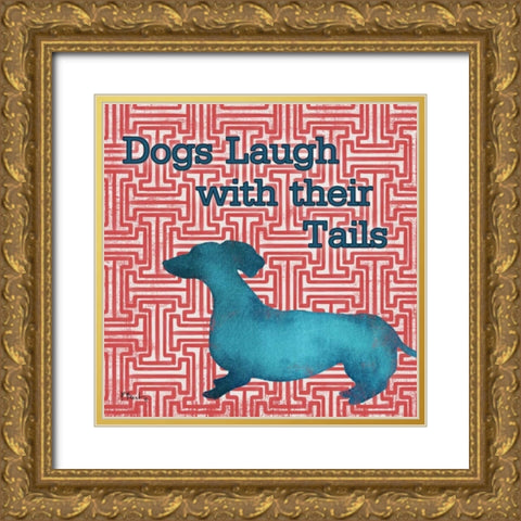 Patterned Pets Dog IV Gold Ornate Wood Framed Art Print with Double Matting by Brent, Paul