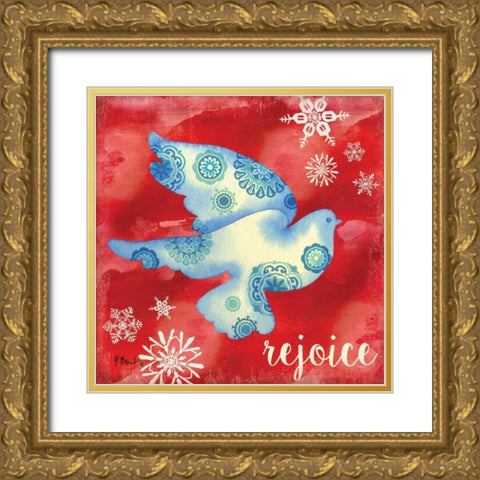 Peace Dove III Gold Ornate Wood Framed Art Print with Double Matting by Brent, Paul