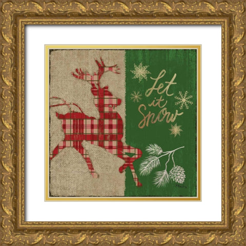 Tartan Holiday II Gold Ornate Wood Framed Art Print with Double Matting by Brent, Paul