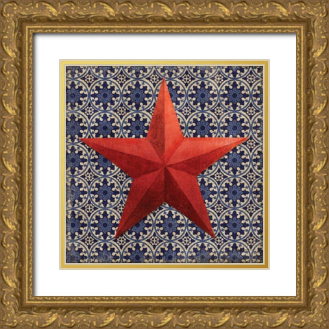 American Star I Gold Ornate Wood Framed Art Print with Double Matting by Brent, Paul