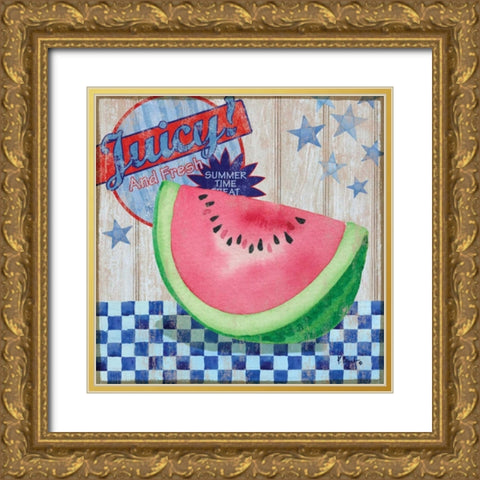 Juicy Watermelon II Gold Ornate Wood Framed Art Print with Double Matting by Brent, Paul