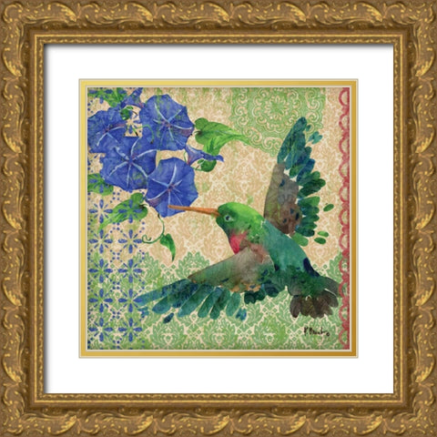Zealous Hummingbird II Gold Ornate Wood Framed Art Print with Double Matting by Brent, Paul