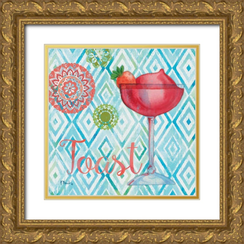 Toast Cocktails IV Gold Ornate Wood Framed Art Print with Double Matting by Brent, Paul