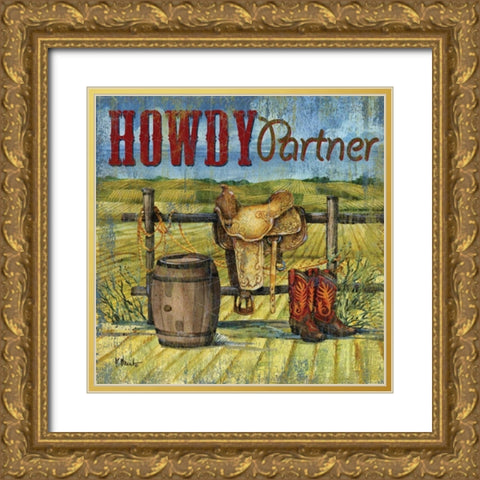 Howdy Partner I Gold Ornate Wood Framed Art Print with Double Matting by Brent, Paul