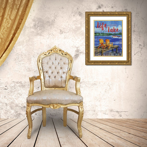 Lake Time Vertical II Gold Ornate Wood Framed Art Print with Double Matting by Brent, Paul