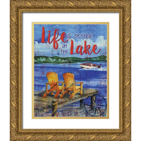 Lake Time Vertical II Gold Ornate Wood Framed Art Print with Double Matting by Brent, Paul