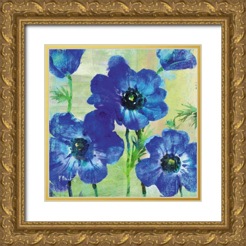 Amalfi Anemonies Gold Ornate Wood Framed Art Print with Double Matting by Brent, Paul