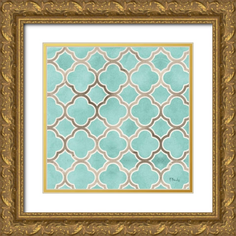 Avon Repeat I Gold Ornate Wood Framed Art Print with Double Matting by Brent, Paul