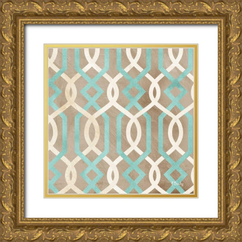 Avon Repeat II Gold Ornate Wood Framed Art Print with Double Matting by Brent, Paul