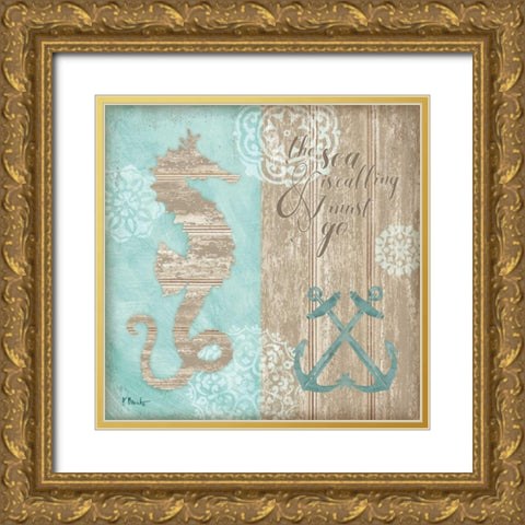 Beach Boardwalk I Gold Ornate Wood Framed Art Print with Double Matting by Brent, Paul