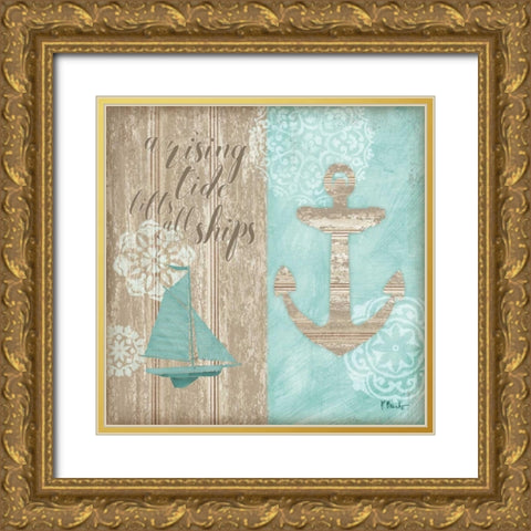 Beach Boardwalk IV Gold Ornate Wood Framed Art Print with Double Matting by Brent, Paul