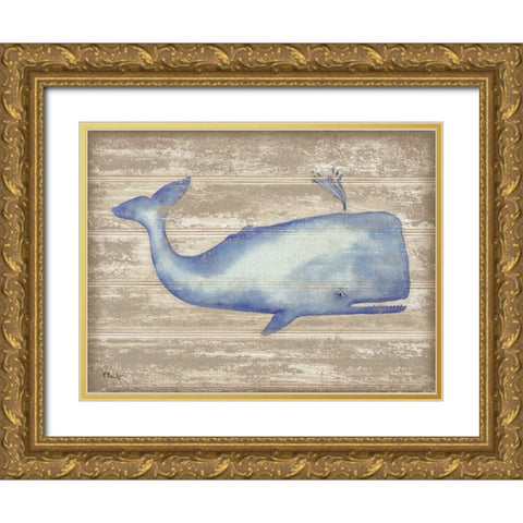 Providence Whale Gold Ornate Wood Framed Art Print with Double Matting by Brent, Paul