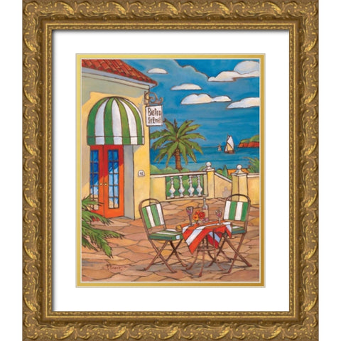 Bistro St. Emil Gold Ornate Wood Framed Art Print with Double Matting by Brent, Paul