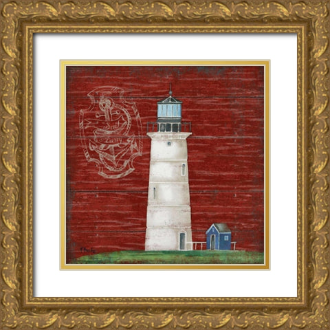 Boothbay Lighthouse III Gold Ornate Wood Framed Art Print with Double Matting by Brent, Paul