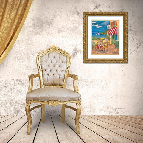 Cafe Cheri Gold Ornate Wood Framed Art Print with Double Matting by Brent, Paul