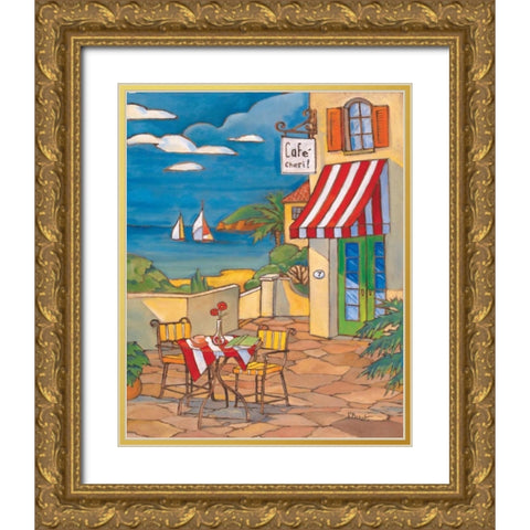 Cafe Cheri Gold Ornate Wood Framed Art Print with Double Matting by Brent, Paul
