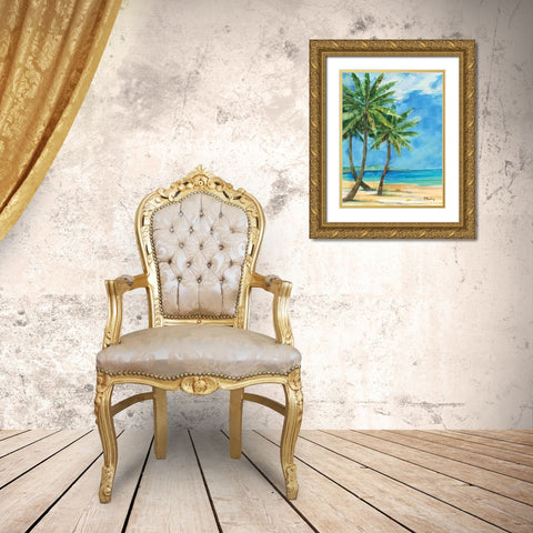 Palmas Belize I Gold Ornate Wood Framed Art Print with Double Matting by Brent, Paul