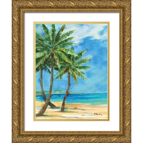Palmas Belize I Gold Ornate Wood Framed Art Print with Double Matting by Brent, Paul