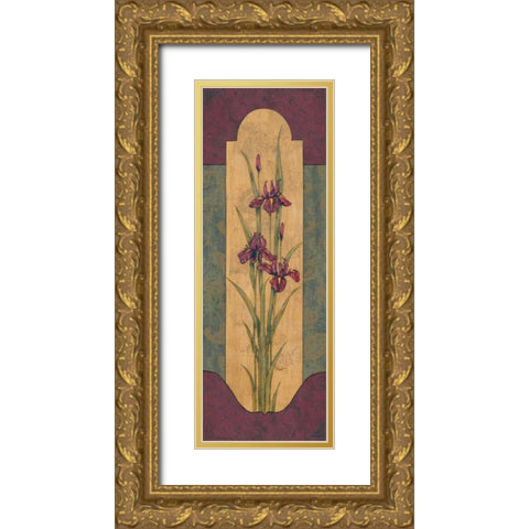 Greek Iris I Gold Ornate Wood Framed Art Print with Double Matting by Brent, Paul