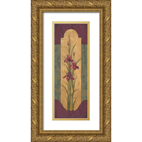 Greek Iris II Gold Ornate Wood Framed Art Print with Double Matting by Brent, Paul