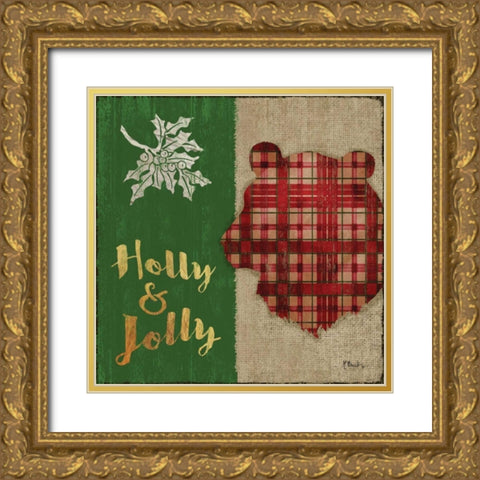 Tartan Holiday Lodge IV Gold Ornate Wood Framed Art Print with Double Matting by Brent, Paul