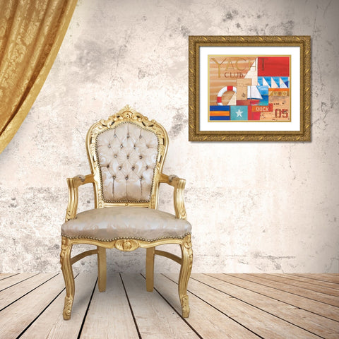 Portofino Collage I Gold Ornate Wood Framed Art Print with Double Matting by Brent, Paul