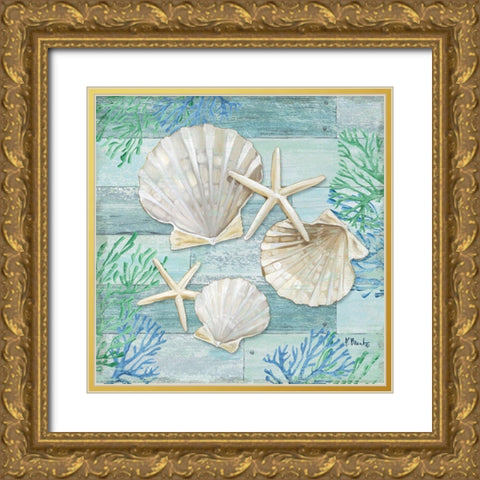 Clearwater Shells IV Gold Ornate Wood Framed Art Print with Double Matting by Brent, Paul