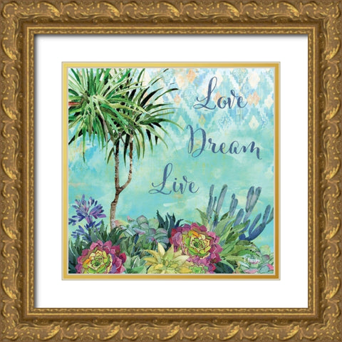 Succulent Inspiration II Gold Ornate Wood Framed Art Print with Double Matting by Brent, Paul