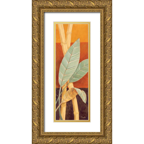 Bali Leaves I Gold Ornate Wood Framed Art Print with Double Matting by Brent, Paul