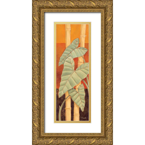 Bali Leaves II Gold Ornate Wood Framed Art Print with Double Matting by Brent, Paul