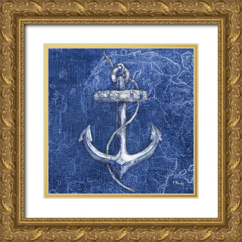 Vintage Nautical I Gold Ornate Wood Framed Art Print with Double Matting by Brent, Paul