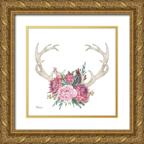 Horned Elegance II Gold Ornate Wood Framed Art Print with Double Matting by Brent, Paul