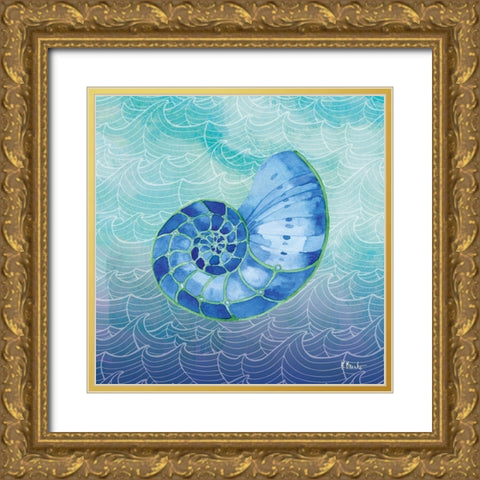 Oceanwave I Gold Ornate Wood Framed Art Print with Double Matting by Brent, Paul