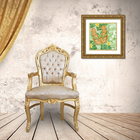 Key West Sandals II Gold Ornate Wood Framed Art Print with Double Matting by Brent, Paul