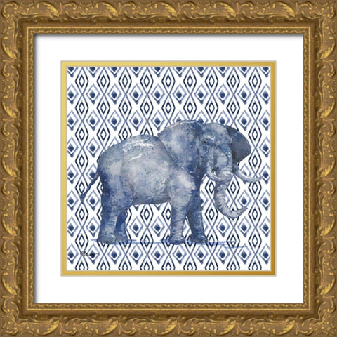 Mud Cloth Animal I Gold Ornate Wood Framed Art Print with Double Matting by Brent, Paul