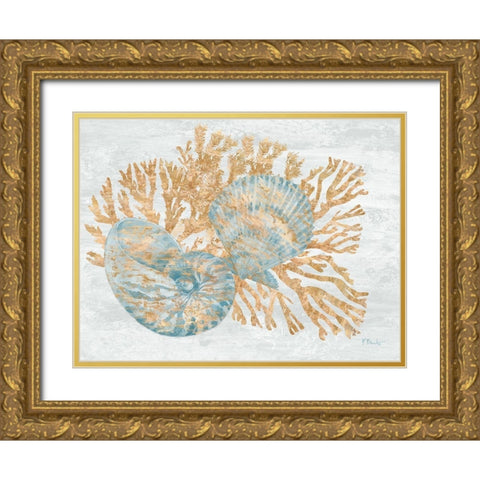 Shimmering Shells I Gold Ornate Wood Framed Art Print with Double Matting by Brent, Paul