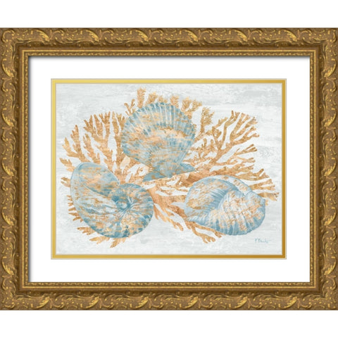 Shimmering Shells II Gold Ornate Wood Framed Art Print with Double Matting by Brent, Paul