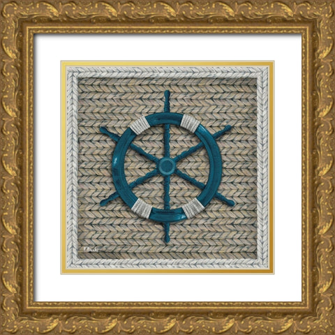 Nautical Basketweave I Gold Ornate Wood Framed Art Print with Double Matting by Brent, Paul