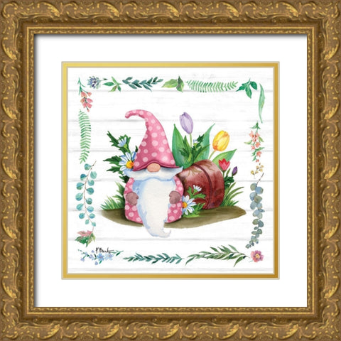 Spring Gnome I Gold Ornate Wood Framed Art Print with Double Matting by Brent, Paul
