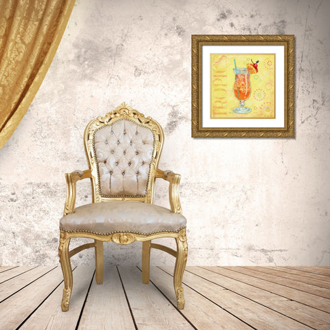 Calypso Cocktails IV Gold Ornate Wood Framed Art Print with Double Matting by Brent, Paul