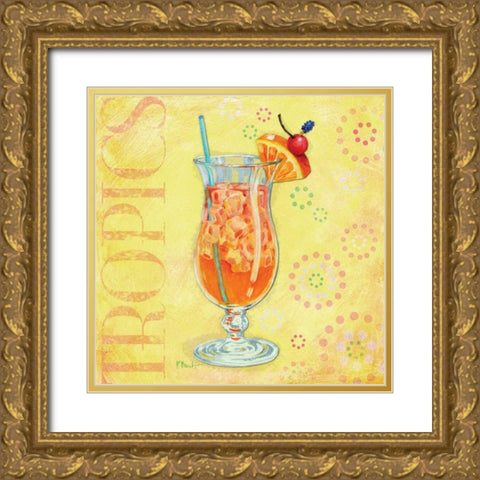 Calypso Cocktails IV Gold Ornate Wood Framed Art Print with Double Matting by Brent, Paul
